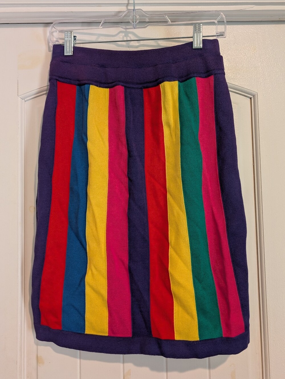 Vintage Escada Rainbow Stripe Knit Skirt